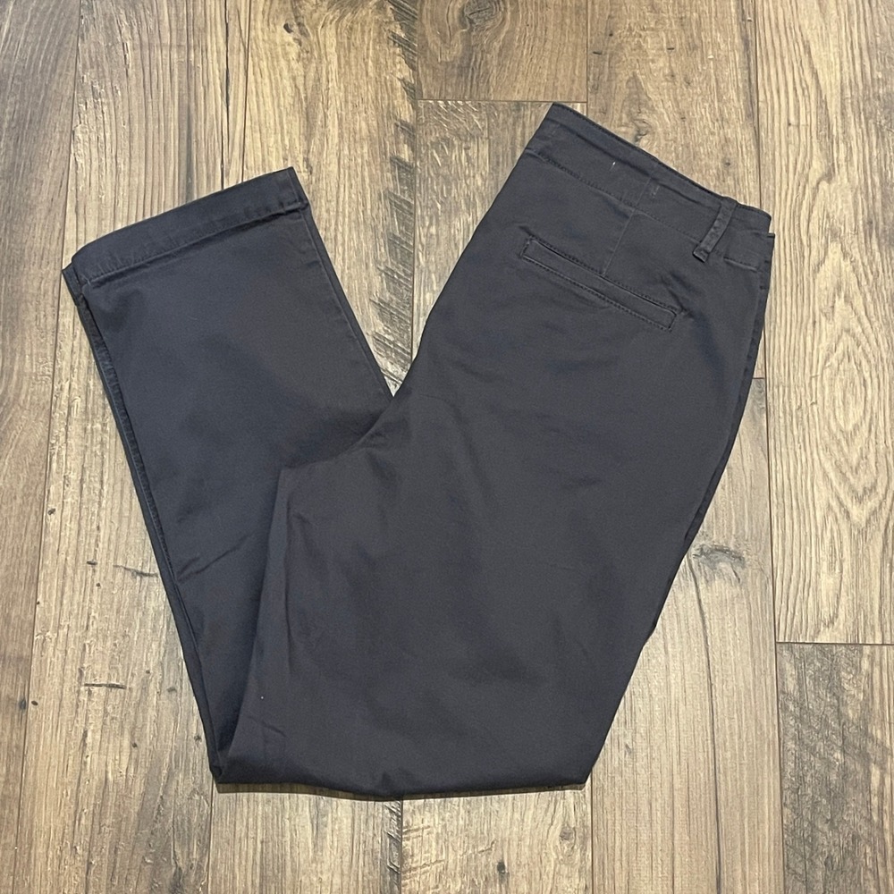 Loft The Monroe Slim Pants Womens 8 Dark Gray Charcoal Chino Cotton Stretch SP24
